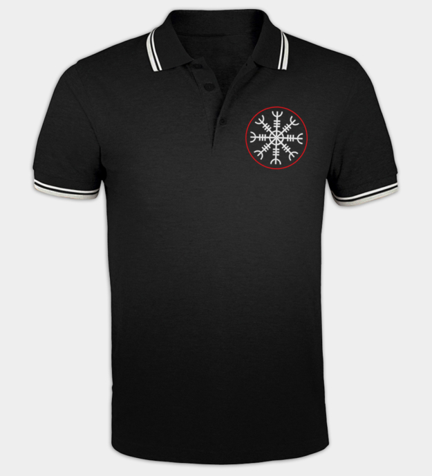 Ægishjálmur broderet poloshirt