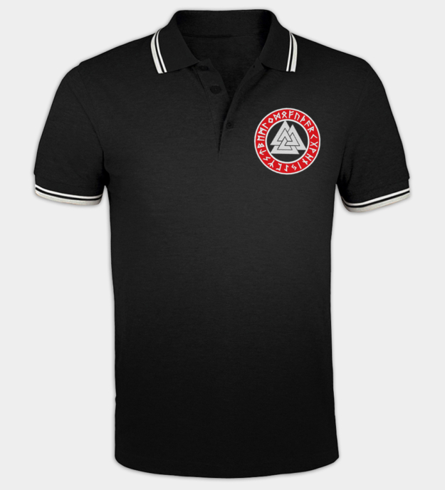 Valknut broderet poloshirt