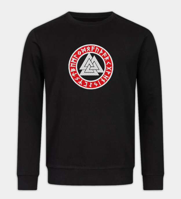 Valknut broderet sweatshirt