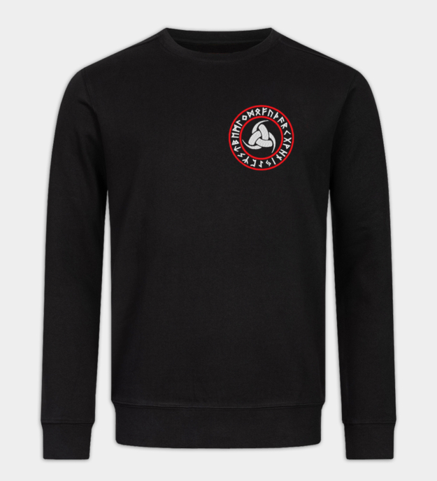 Odins trefoldige horn broderet sweatshirt