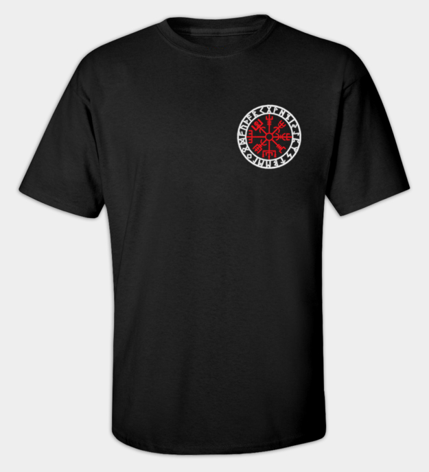 Vegvisir rune broderet t-shirt