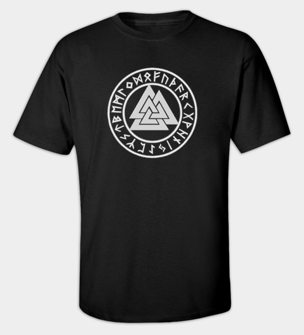 Valknut broderet t-shirt
