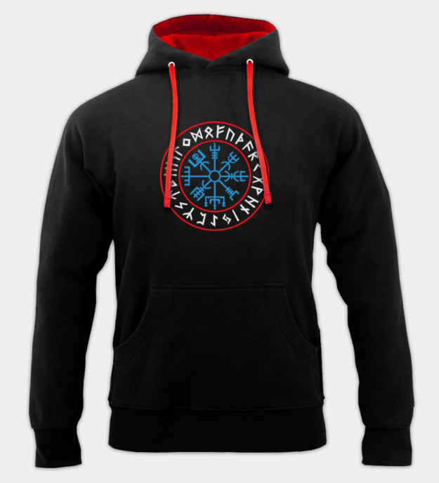 Vegvisir broderet hættetrøje