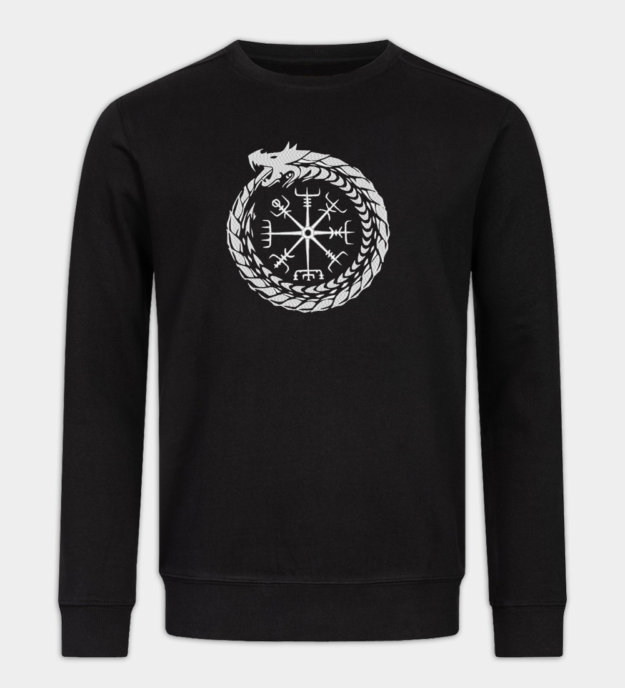 Midgårdsormen broderet sweatshirt