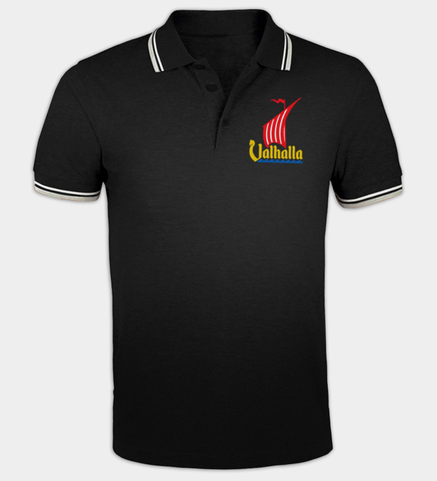 Vikingeskib broderet poloshirt