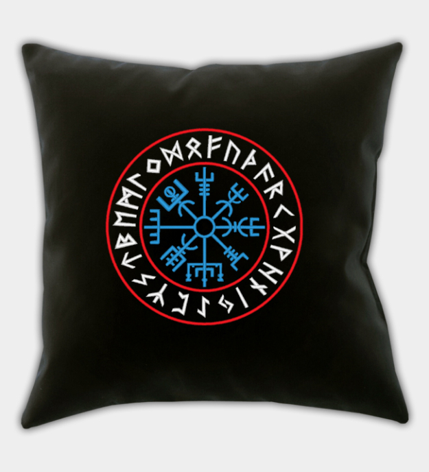Vegvisir broderet pudebetræk