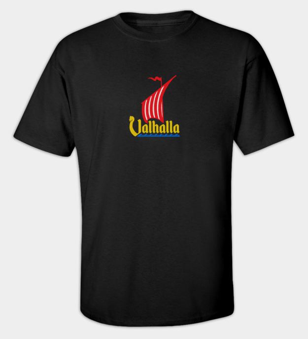 Vikingeskib broderet t-shirt