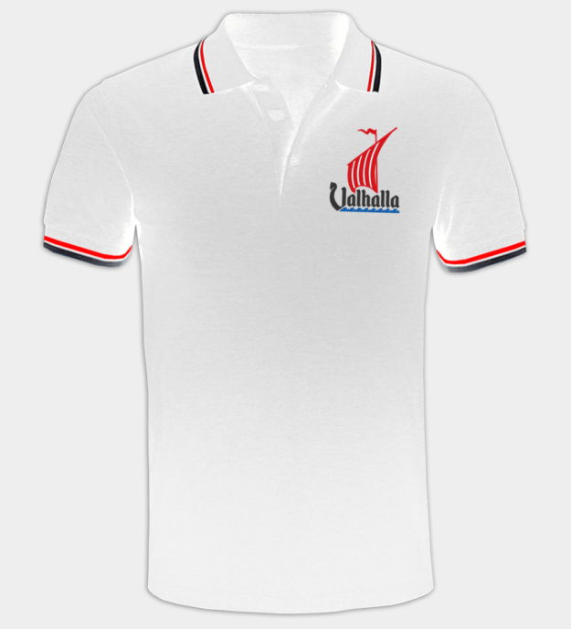 Vikingeskib broderet poloshirt